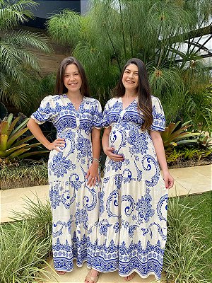 Vestido transpassado (Azul)
