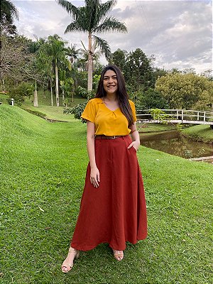 Saia maxi midi (Terracota)
