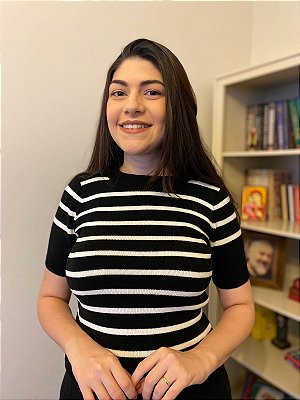 Blusa de modal com listra (Preto/Branco)
