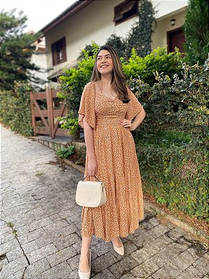 Vestido Flores (Caramelo)