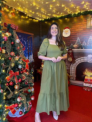 Vestido Liso (Verde Oliva)