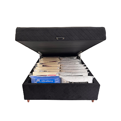 Cama Baú Unibox Lyon Molas Ensacadas Casal (55X188x138) - Soft flex