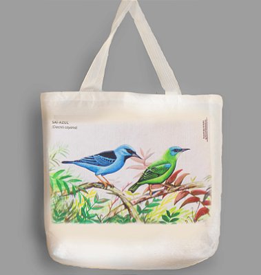 Ecobag Ornitologia e Arte - Saí-azul (Dacnis cayana)