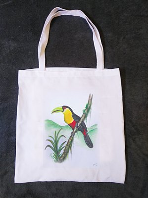 Ecobag Ornitologia e Arte - Tucano-de-bico-verde (Ramphastos dicilorus)