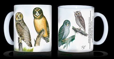 Caneca Ornitologia e Arte - Corujas