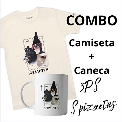 COMBO Camiseta e Caneca Look! 3Ps SPIZAETUS - Aves de Rapina do Brasil
