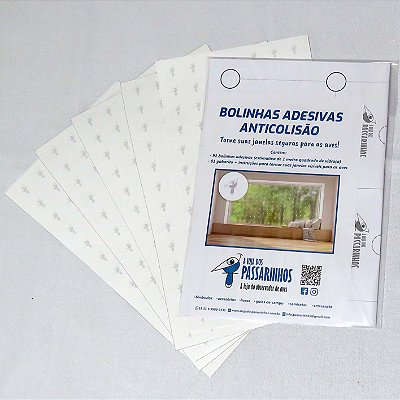 Kit Bolinhas Adesivas Anticolisão 10m2 Loja dos Passarinhos.