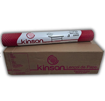 ROLO LENÇOL PAPEL 70 CM X 50 M KINSAN (CAIXA C/ 6)