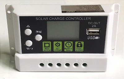 Controlador Solar PWM 30A 12V/24V DC OUT 2A USB
