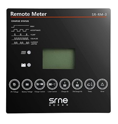 Controlador de Carga Solar SR-RM-3 Medidor Remoto LCD