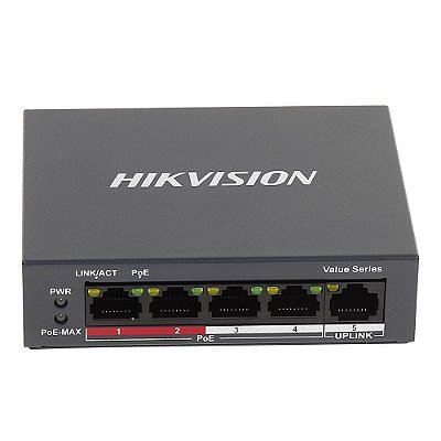 Switch Hub Hikvision 04P 10/100Mbps PoE DS-3E0105P-E/M