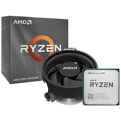 Processador AMD AM4 RYZEN R3-4100 4.0GHz/6MB/3.8GHz BASE GRAFICO NAO INTEGRADO C/ COOLER