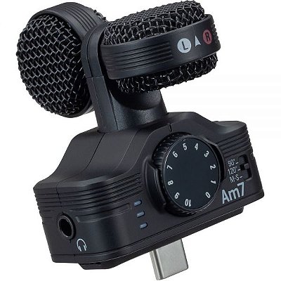 Microfone Estéreo Zoom Am7-An Usb-C Para Dispositivos Android - Preto