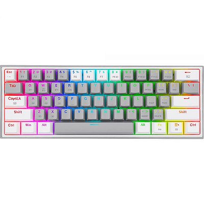 Teclado Gamer Sem Fio Redragon Fizz Pro K616-Rgb Usb - Cinza/Branco (Inglés)