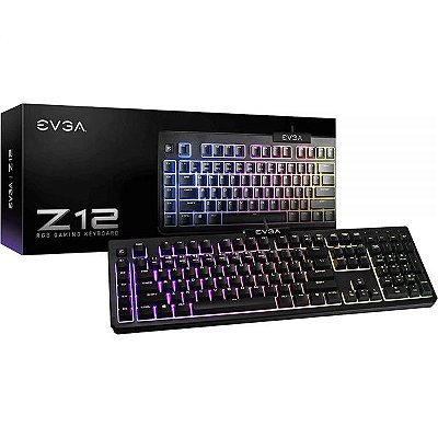 Teclado Gamer Evga Z12 Rgb Ip32 Usb - Preto (Inglês)