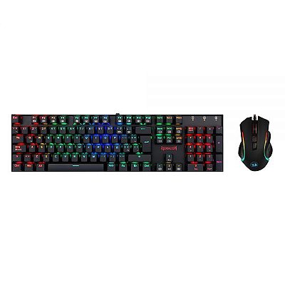 Kit Teclado + Mouse Gamer Redragon Essencial K551 Usb Rgb - Preto (Espanhol)