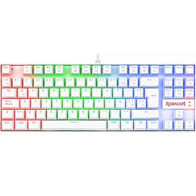 Teclado Gamer Redragon Kumara K552W Rgb Usb - Branco (Português)