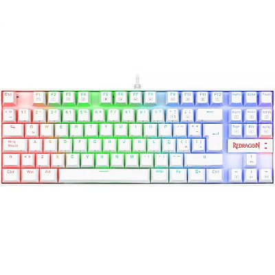 Teclado Gamer Redragon Kumara K552W-Kr Usb Rgb - Branco (Espanhol)