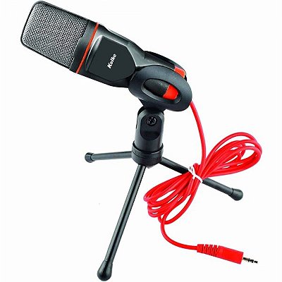 Microfone Kolke Kpi-047 + Tripé - Preto/Vermelho