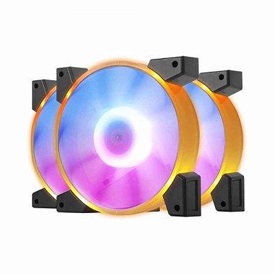 Cooler Darkflash C7 Rgb - 3 Unidades Laranja