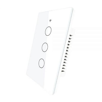 Interruptor De Luz Inteligente Moes Ws-Us3-Rfw-N Wi-Fi Rf 3 Botões - Branco