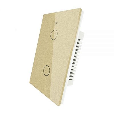 Interruptor De Luz Inteligente Moes Zs-Us2-Gd-Ms Zigbee 2 Botões - Dourado