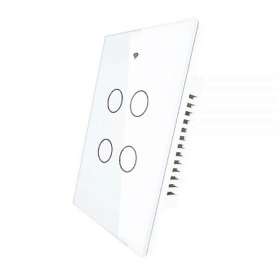 Interruptor De Luz Inteligente Moes Zs-Us4-Wh-Ms Zigbee 4 Botões - Branco