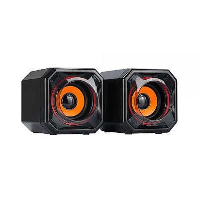 Speaker Quanta Qtsmq15 Para Pc - Preto/Laranja