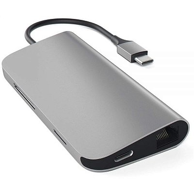 Adaptador Satechi St-Tcmam Usb Type-C A 4K Ethernet - Cinza