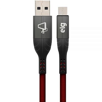 Cabo Micro Usb Elg M510Rd - Preto/Vermelho 1 Metro