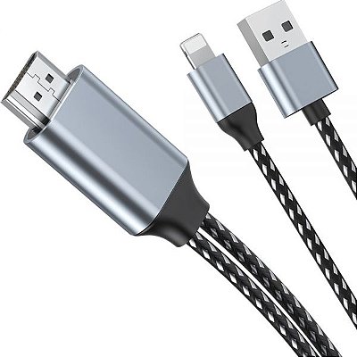 Cabo Wiwu X7L Lightning A Hdmi/Usb - Preto/Prata 2 Metros