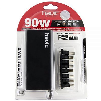 Carregador Universal Havit N90W Para Notebook Bivolt - Preto