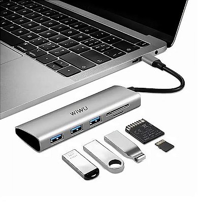 Hub Portátil Usb-C Wiwu 532St 5 Em 1 - Cinza