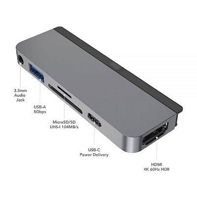 Hub Usb Hyper Hd319B Hyperdrive Para Ipad Pro 6 En 1 - Cinza