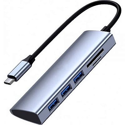 Hub Usb-C 5 Em 1 Hye Docking Station Hyehu52 3 Usb-A 3.0 - Cinza Espacial