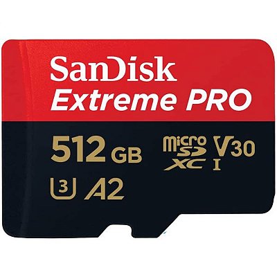 Memória Micro Sd Sandisk Extreme Pro 200-140 Mb/S U3 512 Gb Com Adaptador (Sdsqxcd-512G-Gn6Ma)