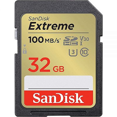 Memória Sd Sandisk Extreme 100-60 Mb/S C10 U3 V30 32 Gb (Sdsdxvt-032G-Gncin)