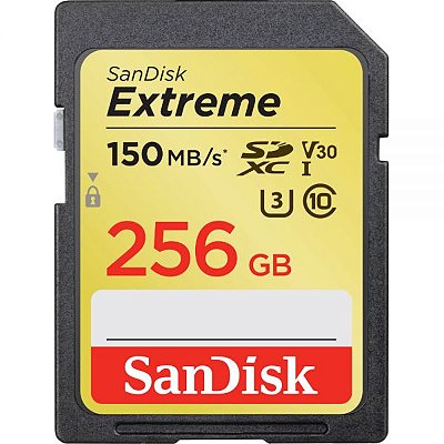 Memória Sd Sandisk Extreme 150-70 Mb/S C10 U3 V30 256 Gb (Sdsdxv5-256G-Gncin)