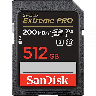 Memória Sd Sandisk Extreme Pro 200-140 Mb/S C10 U3 V30 512 Gb (Sdsdxxd-512G-Gn4In)