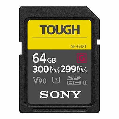 Memória Sd Sony Tough Serie Sf-G 300 Mb/S U3 64 Gb