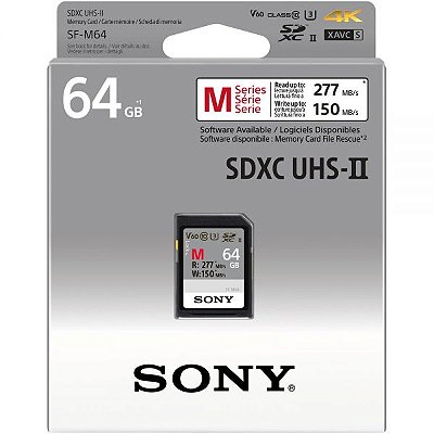 Memória Sd Sony Tough Serie Sf-M 277/150 Mb/S U3 F-M64T/T2 64 Gb