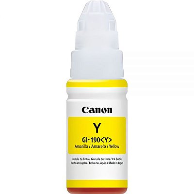 Frasco De Tinta Canon Gi-190 Para Impressoras Canon Pixma - Amarelo 70Ml