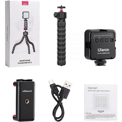 Tripé Flexível Ulanzi Smartphone Filmmaking Kit 2 - Preto/Vermelho
