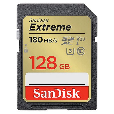 Cartão De Memória Sandisk Extreme 128Gb / U3 / 180Mbs - (Sdsdxva-128G-Gncin)