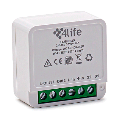 Interruptor Smart Switch 4Life Mini Diy Flminir2G / Wi-Fi / Bivolt - Branco