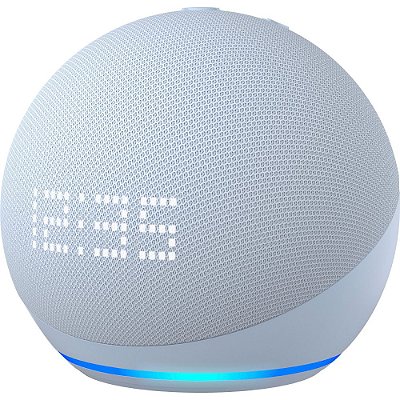 Amazon Echo Dot 5° Gen com Relógio - Azul