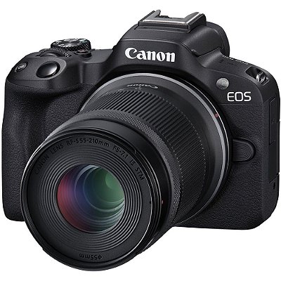 Câmera Canon EOS R50 Kit 18-45mmf/4.5-6.3 + Lente 55-210mm f/5-7.1 IS STM