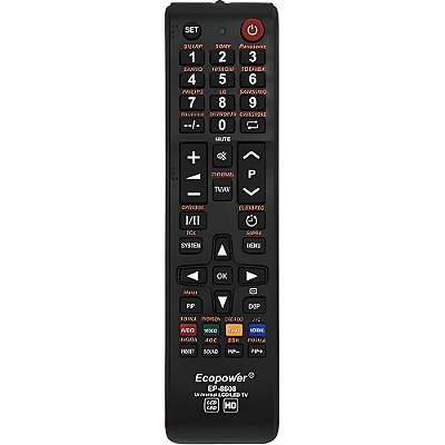 Controle Universal de Televisão Ecopower EP-8608 - Preto