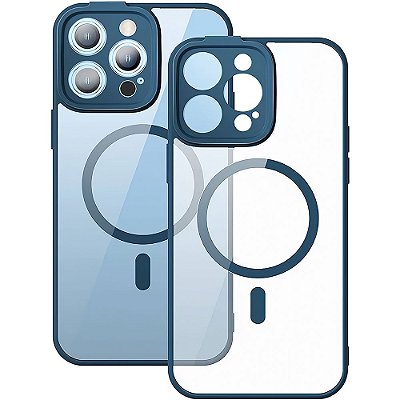 Estojo de Proteção Baseus para iPhone 14 Pro Magsafe - Azul Marinho/Transparente (ARJT020103)