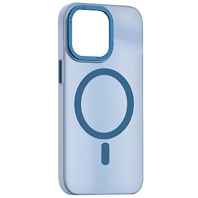 Estojo Protetor WiWu Ultra Thin Frosted MCC-103 Magsafe para iPhone 14 Plus - Transparent Blue
